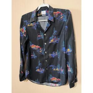 PS by Paul Smith black lyocell long-sleeve shirt Cosmic Camp',Mountain Road Sz S